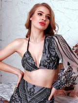 Fierce Fling Black Asymmetrical Sequin Crop Top - Fashion Genie Boutique