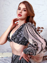 Fierce Fling Black Asymmetrical Sequin Crop Top - Fashion Genie Boutique