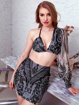 Fierce Fling Black Asymmetrical Sequin Crop Top - Fashion Genie Boutique