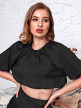 Perfect Poise Black Crop Top - Fashion Genie Boutique
