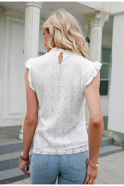 She’s So Lovely White Lace Top - Fashion Genie Boutique