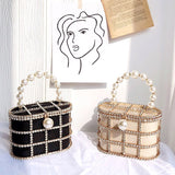 Women’s Pearl & Rhinestone Embellished Handbag - Fashion Genie Boutique