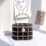 Women’s Pearl & Rhinestone Embellished Handbag - Fashion Genie Boutique