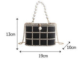 Women’s Pearl & Rhinestone Embellished Handbag - Fashion Genie Boutique