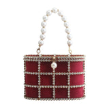 Women’s Pearl & Rhinestone Embellished Handbag - Fashion Genie Boutique