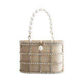 Women’s Pearl & Rhinestone Embellished Handbag - Fashion Genie Boutique