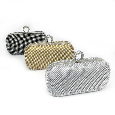 Women’s Rhinestone Embellished Clutch Bag - Fashion Genie Boutique