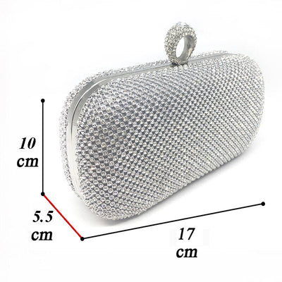 Women’s Rhinestone Embellished Clutch Bag - Fashion Genie Boutique