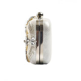 Women’s Beige Rhinestone Embellished Clutch Bag - Fashion Genie Boutique