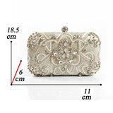 Women’s Beige Rhinestone Embellished Clutch Bag - Fashion Genie Boutique