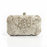 Women’s Beige Rhinestone Embellished Clutch Bag - Fashion Genie Boutique