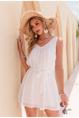 Fall For It White Sheer Mini Dress - Fashion Genie Boutique