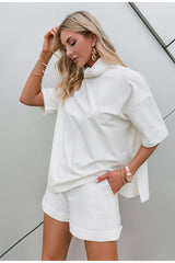 Notting Hill White Turtle Neck T-Shirt - Fashion Genie Boutique