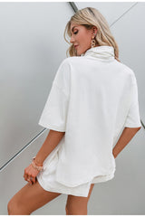 Notting Hill White Turtle Neck T-Shirt - Fashion Genie Boutique