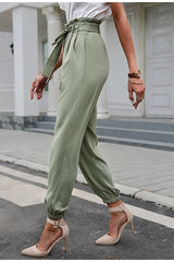 Going Solo Green Paper Bag Trousers - Fashion Genie Boutique