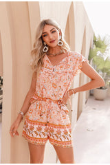 Love Rush Orange Blouse & Shorts Co-Ords - Fashion Genie Boutique