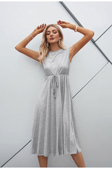 Eileen Grey Sleeveless Pleated Midi Dress - Fashion Genie Boutique