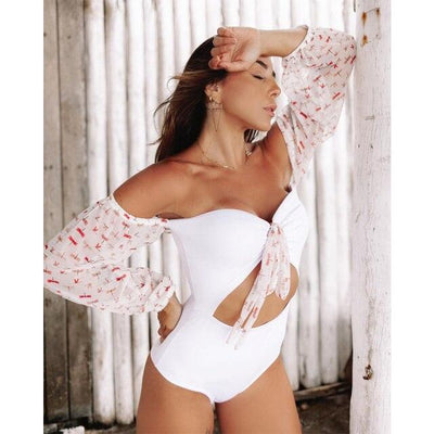 Ava Cut Out Long Sleeve Swimsuit - Fashion Genie Boutique