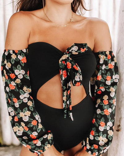 Ava Cut Out Long Sleeve Swimsuit - Fashion Genie Boutique
