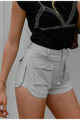 Get Flirty Grey Mini Shorts - Fashion Genie Boutique
