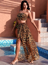 Tasmin Leopard Strapless Top & Maxi Skirt Co-Ord - Fashion Genie Boutique