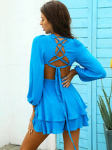 Late Night Blue Cut Out Playsuit - Fashion Genie Boutique