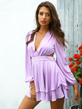 Late Night Purple Cut Out Playsuit - Fashion Genie Boutique