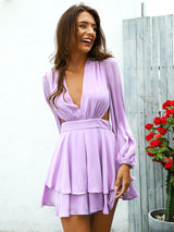 Late Night Purple Cut Out Playsuit - Fashion Genie Boutique