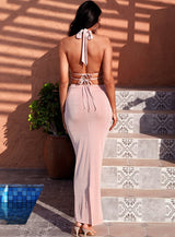 Sheer Class Pink Top & Maxi Skirt Co-Ord - Fashion Genie Boutique
