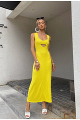 Certain Things Yellow Cut Out Maxi Dress - Fashion Genie Boutique