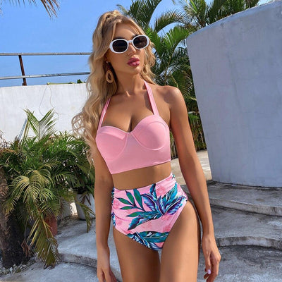 Born To Love Floral Print Bikini Swimsuit - Fashion Genie Boutique
