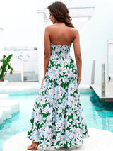 Flirt Factor Green Strapless Cut Out Maxi Dress - Fashion Genie Boutique