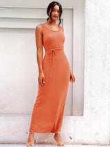 Out In Town Orange Split Maxi Dress - Fashion Genie Boutique