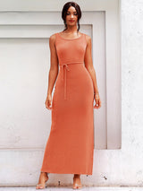 Out In Town Orange Split Maxi Dress - Fashion Genie Boutique