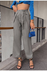 Cloud Nine Grey High Waisted Trousers - Fashion Genie Boutique