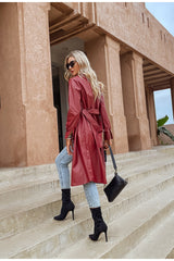City Lights Burgundy PU Leather Dress - Fashion Genie Boutique