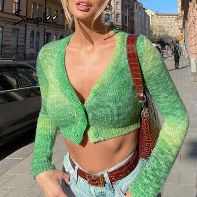 Drama Free Green Cropped Cardigan - Fashion Genie Boutique