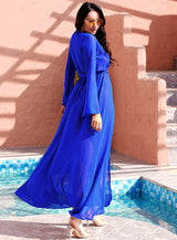 Amarine Blue Long Sleeve Kaftan - Fashion Genie Boutique
