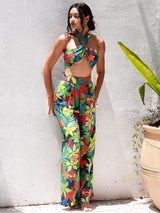 Frenzy Multi Floral Print Top & Wide Leg Trousers Co-Ord - Fashion Genie Boutique