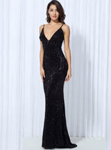 Goal Digger Black Sequin Maxi Gown Dress - Fashion Genie Boutique