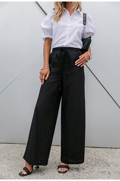 Fashion Crown Black Wide Leg Trousers - Fashion Genie Boutique