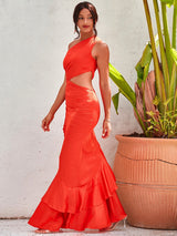 In Your Dreams Orange One Shoulder Split Maxi Dress - Fashion Genie Boutique