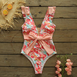 Miller Pink Print Bow Swimsuit - Fashion Genie Boutique