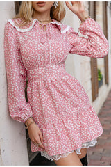 Day By Day Pink Floral Peter Pan Mini Dress - Fashion Genie Boutique