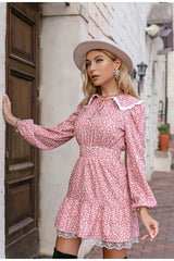 Day By Day Pink Floral Peter Pan Mini Dress - Fashion Genie Boutique