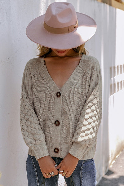 Zarina Grey Long Sleeve Cardigan - Fashion Genie Boutique