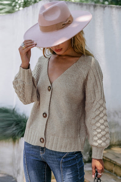 Zarina Grey Long Sleeve Cardigan - Fashion Genie Boutique