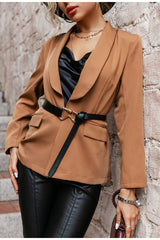 Samira Brown Blazer Jacket - Fashion Genie Boutique