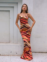 Drama Queen Orange Print Maxi Dress - Fashion Genie Boutique