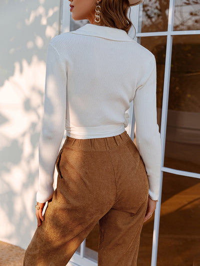Cross My Heart White Cropped Jumper - Fashion Genie Boutique